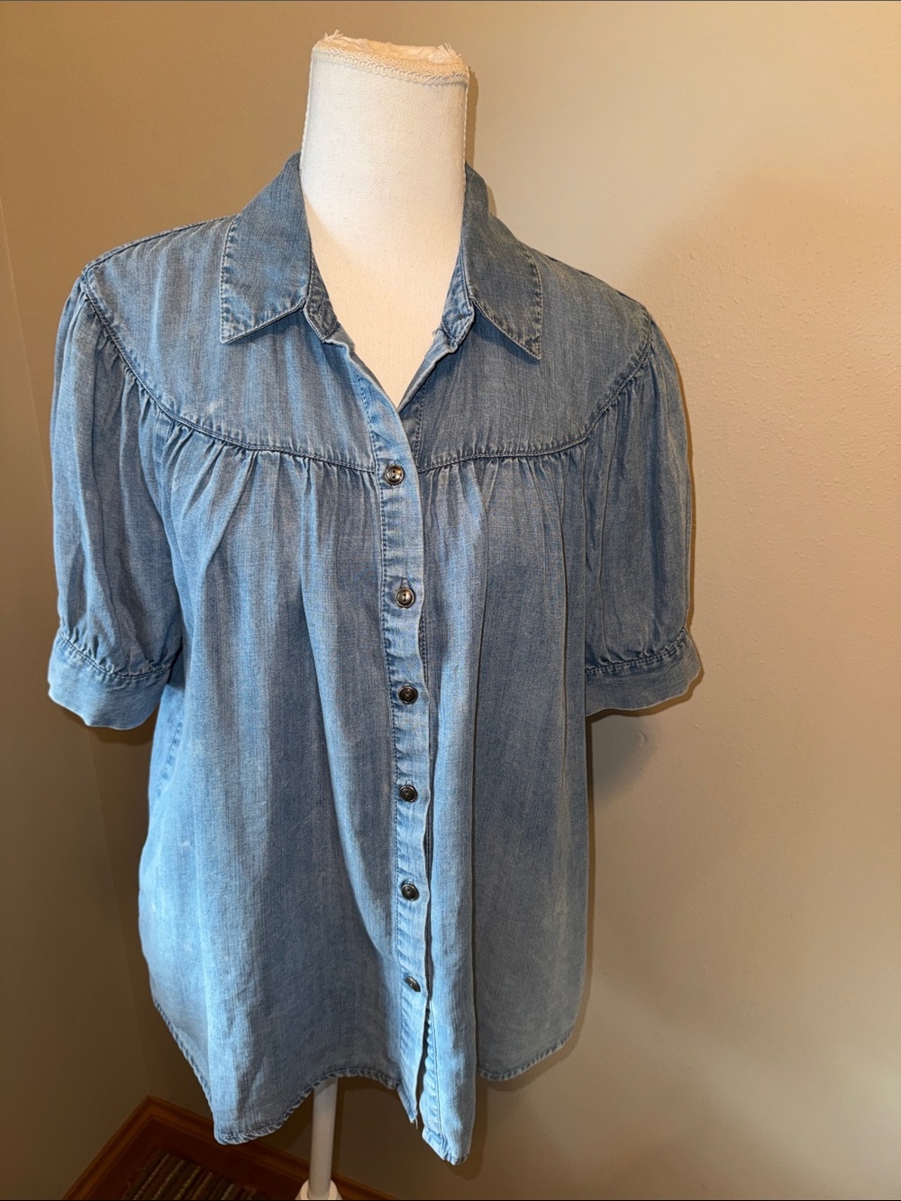 NWOT Women’s Jane and Delancey Light Blue Denim Button-Front Shirt - Medium